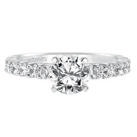 Platinum Shared Prong Diamond Engagement Ring Setting