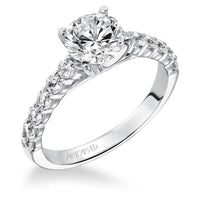Platinum Shared Prong Diamond Engagement Ring Setting
