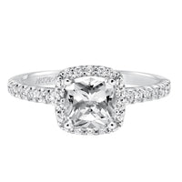 Platinum Layla Diamond Halo Engagement Ring Setting