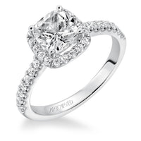 Platinum Layla Diamond Halo Engagement Ring Setting