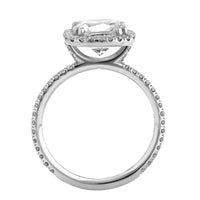 Platinum Cushion Pave Halo Engagement Ring Setting
