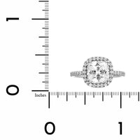 Platinum Cushion Pave Halo Engagement Ring Setting