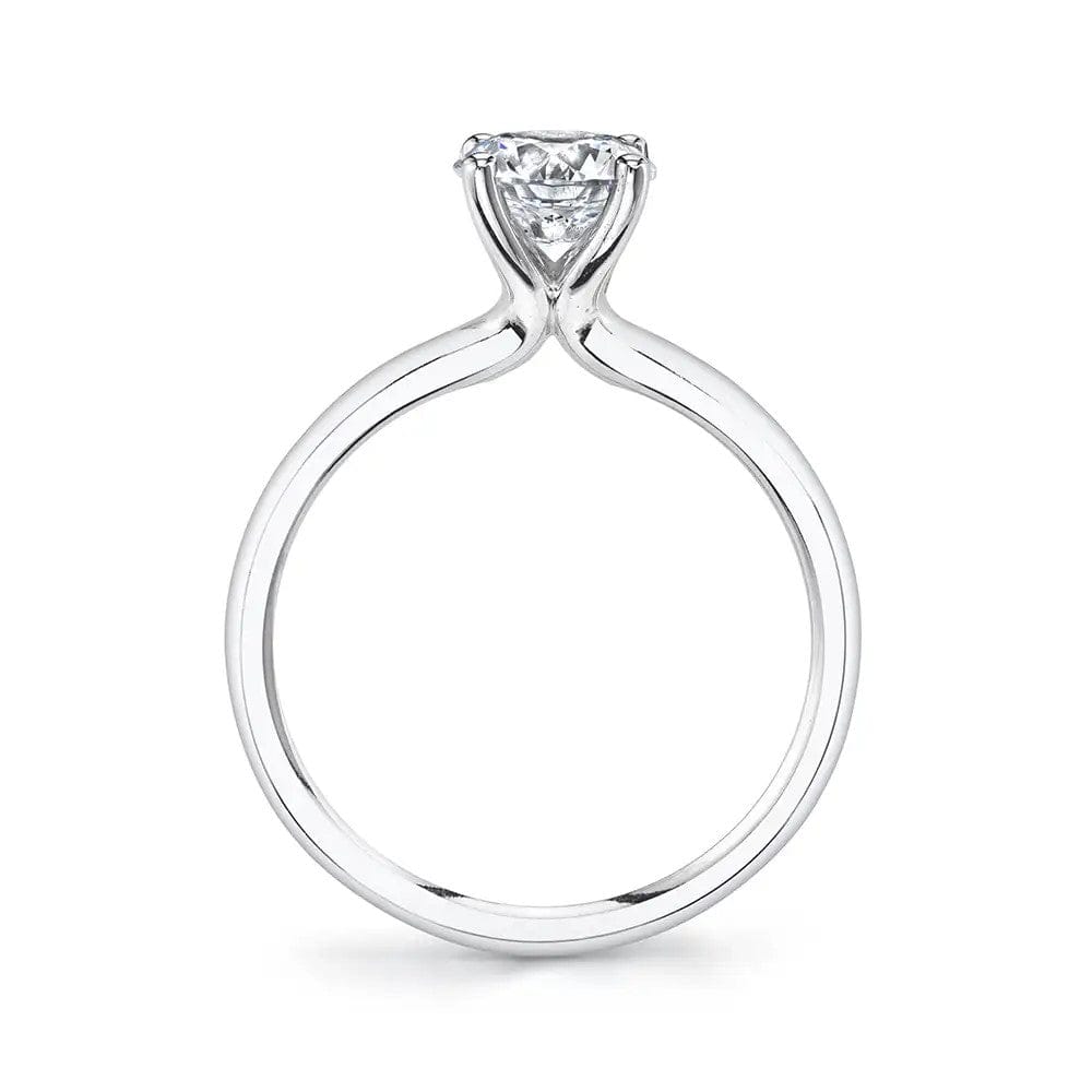 18K White Gold Solitaire Engagement Ring Setting