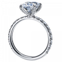 Platinum Shared Prong Oval Diamond Engagement Ring Setting