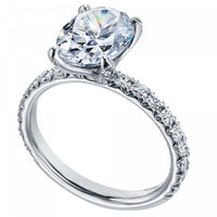 Platinum Shared Prong Oval Diamond Engagement Ring Setting