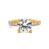 18K Yellow Gold 4 Prong Round Diamond Engagement Ring Setting