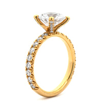 18K Yellow Gold 4 Prong Round Diamond Engagement Ring Setting