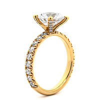18K Yellow Gold 4 Prong Round Diamond Engagement Ring Setting