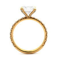 18K Yellow Gold 4 Prong Round Diamond Engagement Ring Setting