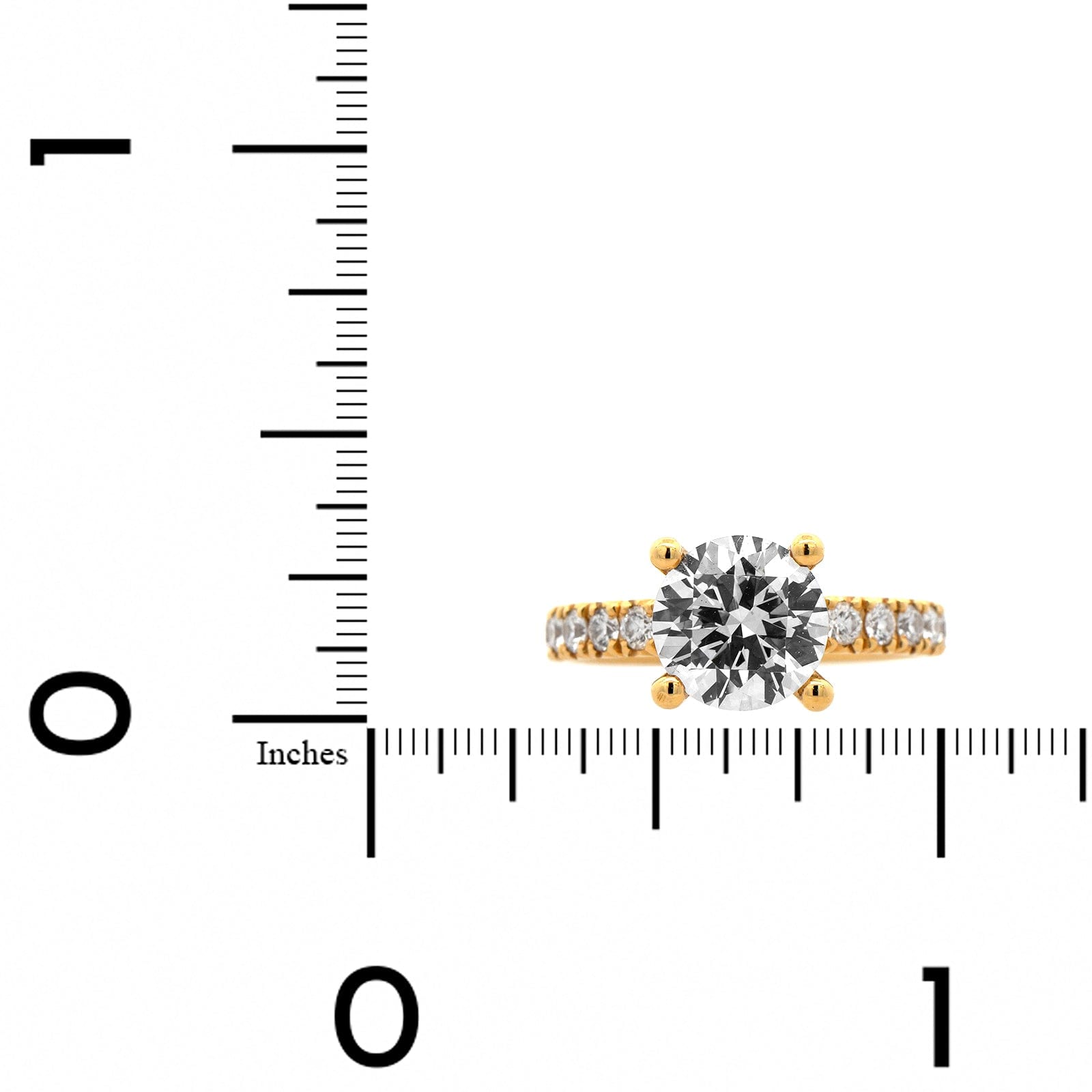 18K Yellow Gold 4 Prong Round Diamond Engagement Ring Setting
