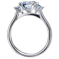 Platinum 3 Stone Oval Diamond Engagement Ring Setting