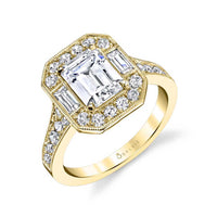 18K White Gold Vintage Style Engagement Ring Setting