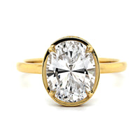18K Yellow Gold Oval Engagement Ring Setting