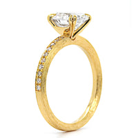 18K Yellow Gold Florentine Finish Engagement Ring Setting
