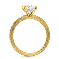 18K Yellow Gold Florentine Finish Engagement Ring Setting