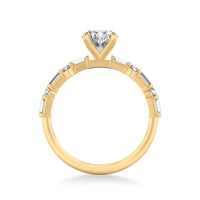 18K Yellow Gold 4 Prong Oval Diamond Engagement Ring Setting