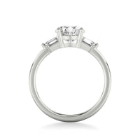 Platinum 4 Prong Vintage Style Round Diamond Engagement Ring Setting
