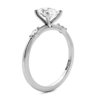 Platinum 4 Prong Vintage Style Oval Diamond Engagement Ring Setting