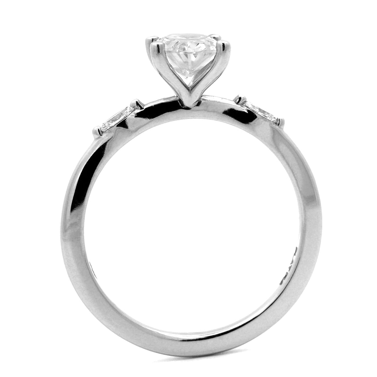 Platinum 4 Prong Vintage Style Oval Diamond Engagement Ring Setting