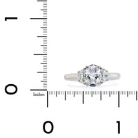 Platinum 3 Stone Oval Center Diamond Engagement Ring Setting