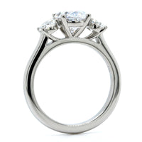 Platinum 3 Stone Oval Center Diamond Engagement Ring Setting
