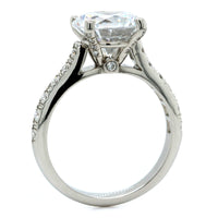 Platinum French Set Diamond Engagement Ring Setting