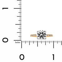 18K Yellow Gold Shared Prong Round Diamond Engagement Ring Setting
