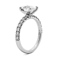 Platinum Shared Prong Oval Diamond Engagement Ring Setting