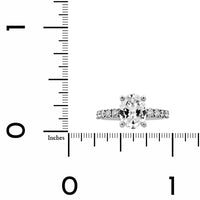 Platinum Shared Prong Oval Diamond Engagement Ring Setting