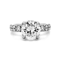 Platinum Shared Prong Round Diamond Engagement Ring Setting