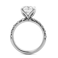 Platinum Shared Prong Round Diamond Engagement Ring Setting