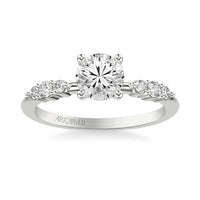 Platinum 4 Prong Round Diamond Engagement Ring Setting