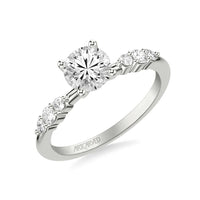 Platinum 4 Prong Round Diamond Engagement Ring Setting
