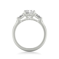 Platinum 3 Stone Oval Diamond Engagement Ring Setting