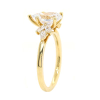 18K Yellow Gold Oval and Pear Shaped Diamond Engagement Ring Setting