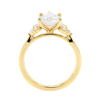 18K Yellow Gold Oval and Pear Shaped Diamond Engagement Ring Setting