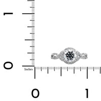 18K White Gold Twisted Diamond Halo Engagement Ring Setting