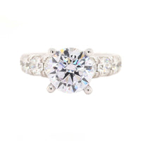 Platinum Graduated Round Diamond Engagement Ring Setting