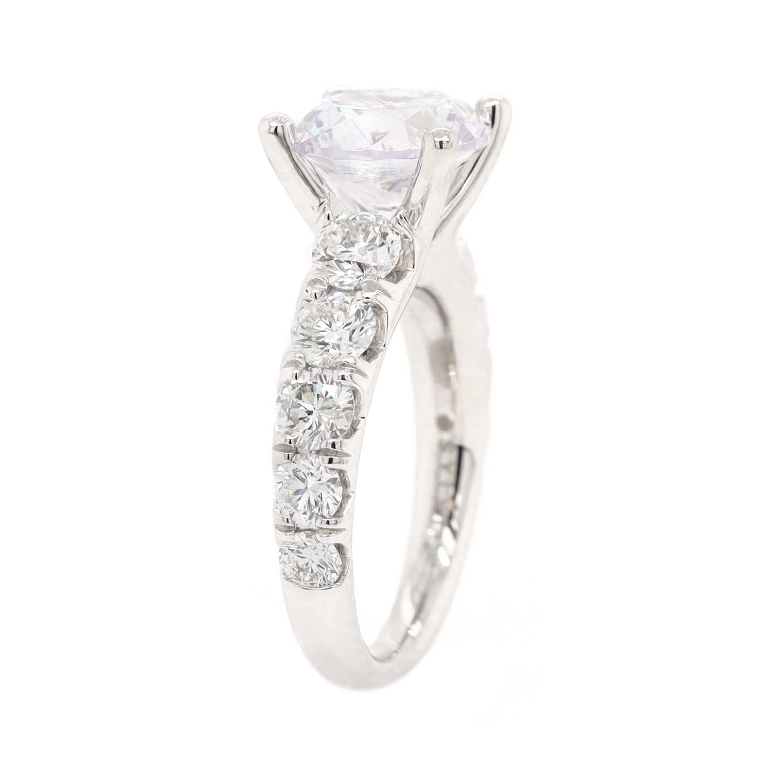 Platinum Graduated Round Diamond Engagement Ring Setting – Long's Jewelers