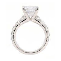 Platinum Graduated Round Diamond Engagement Ring Setting
