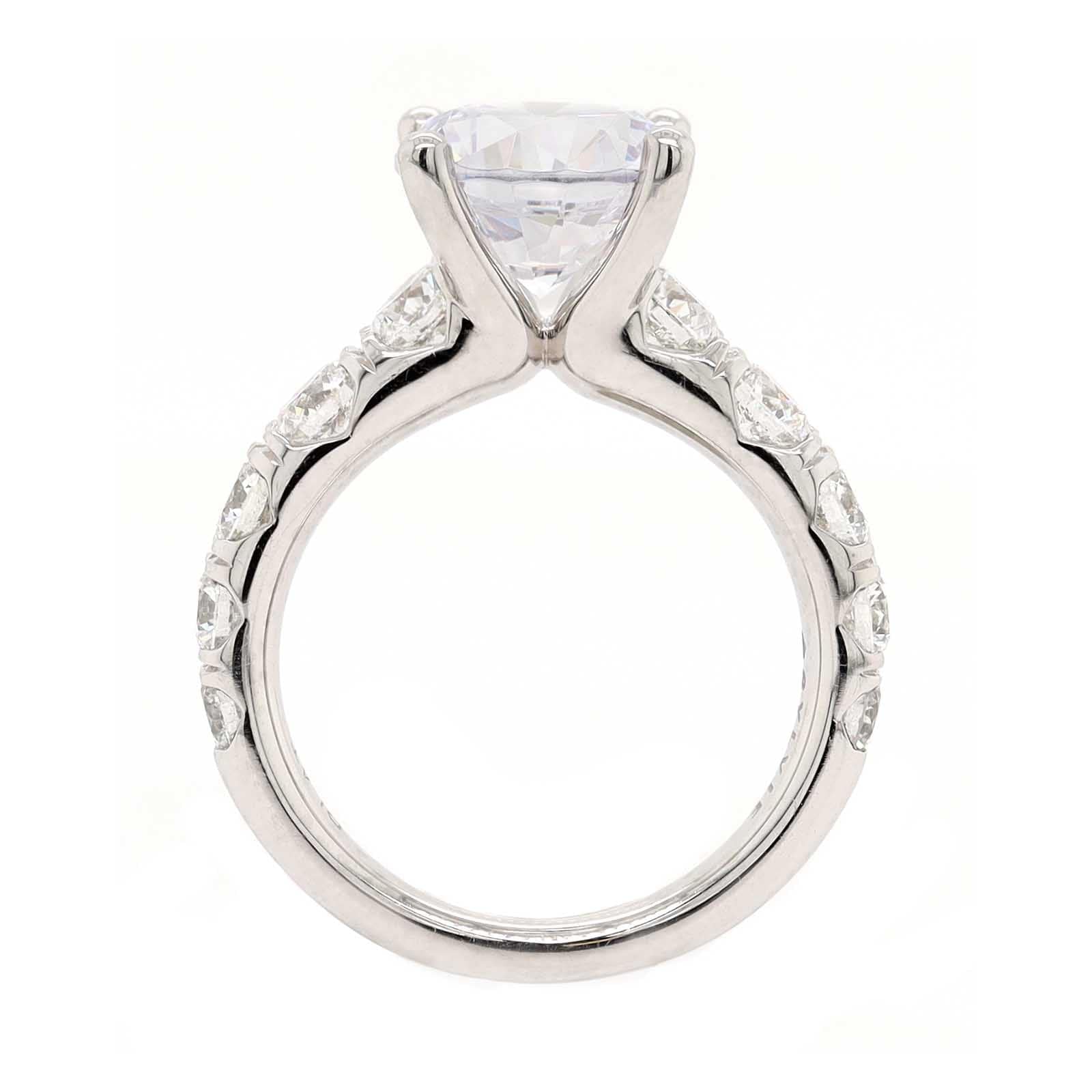 Platinum Graduated Round Diamond Engagement Ring Setting – Long's Jewelers