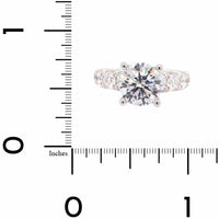 Platinum Graduated Round Diamond Engagement Ring Setting