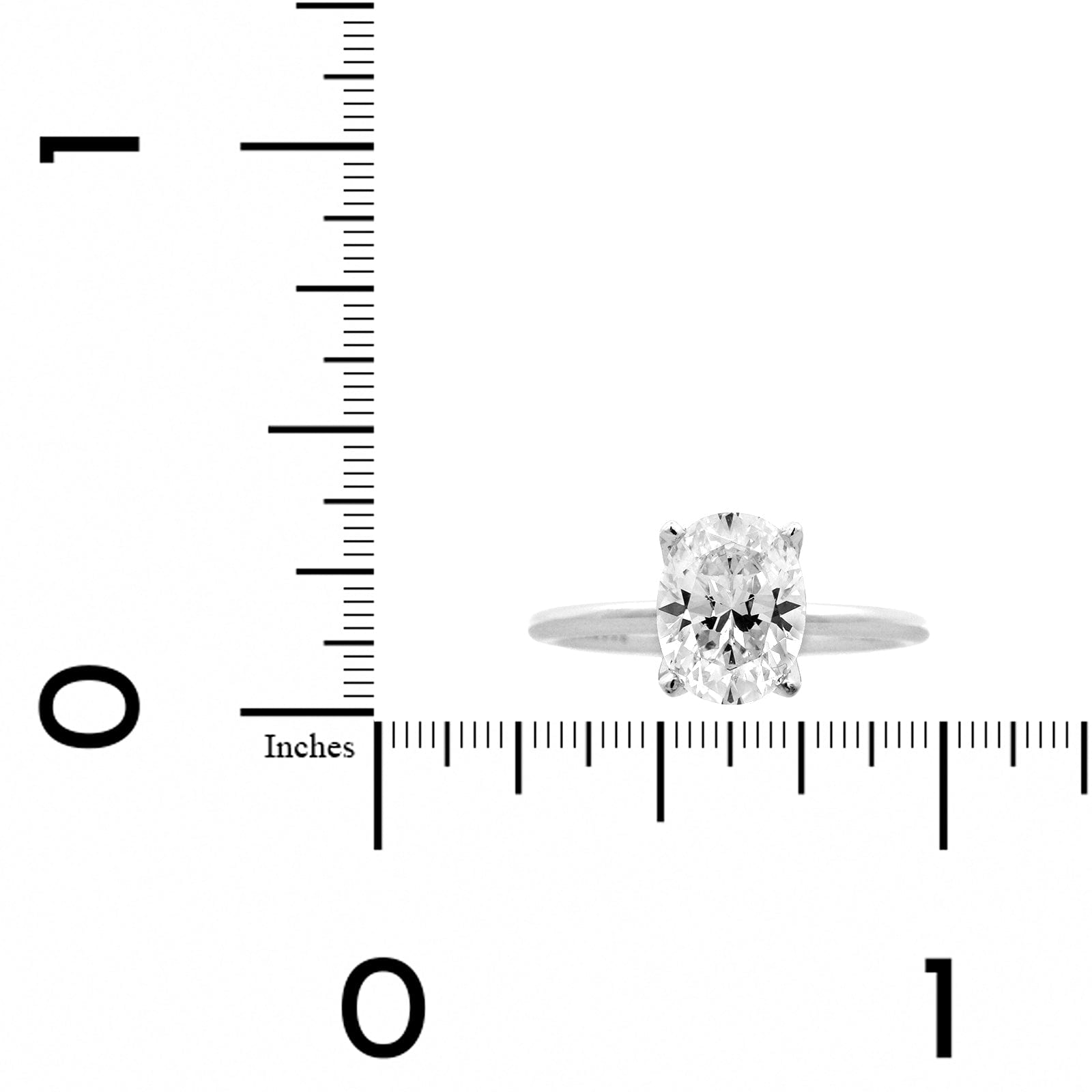 18K White Gold 4 Prong Solitaire Oval Diamond Engagement Ring Setting