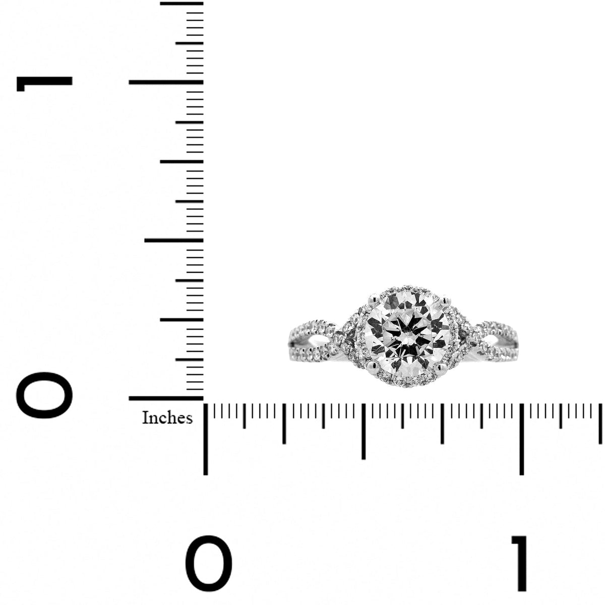 Platinum Twisted Shank Round Diamond Engagement Ring Setting