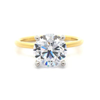 18K Yellow Gold and Platinum 4 Prong Diamond Engagement Ring Setting