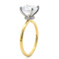 18K Yellow Gold and Platinum 4 Prong Diamond Engagement Ring Setting