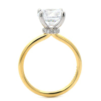 18K Yellow Gold and Platinum 4 Prong Diamond Engagement Ring Setting