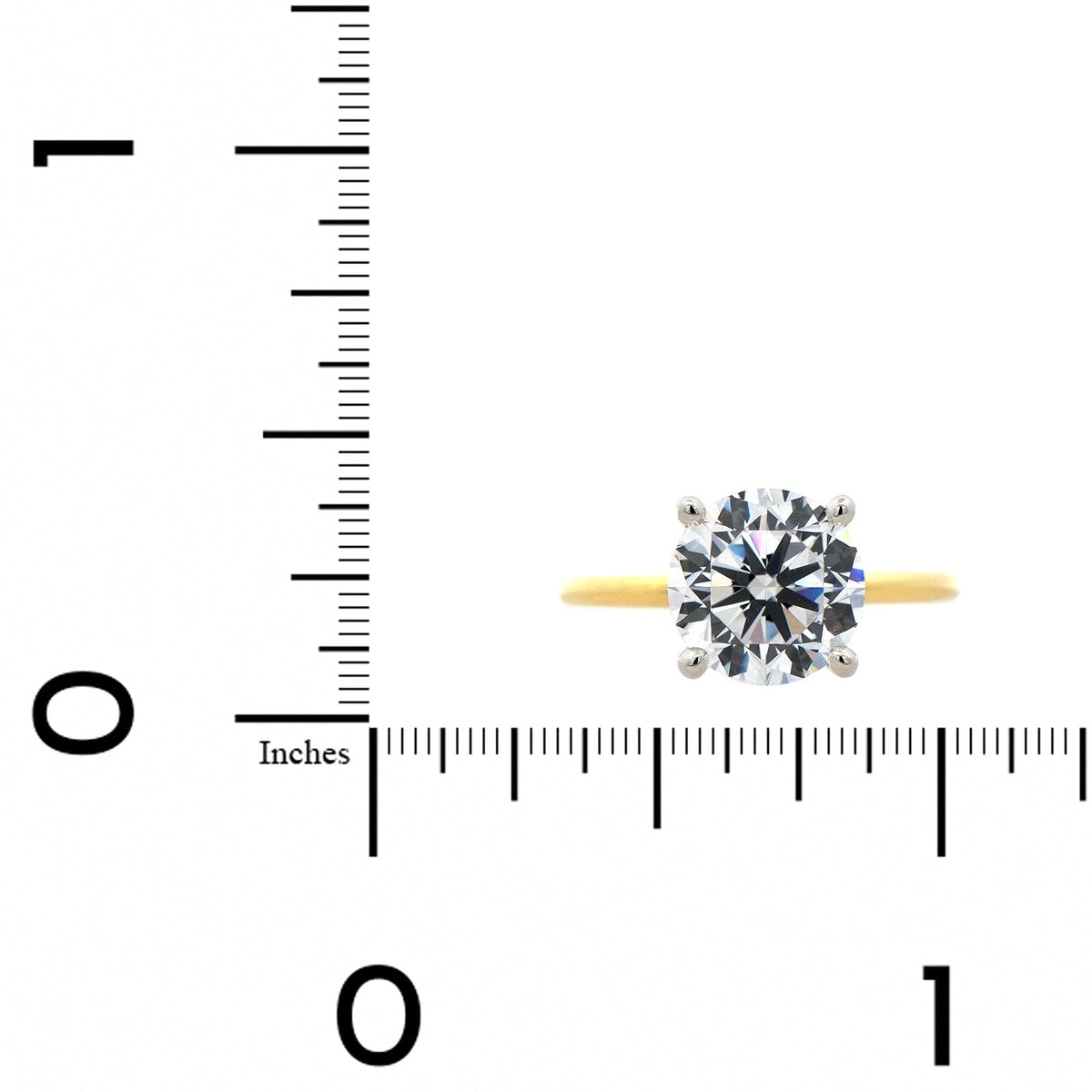 18K Yellow Gold and Platinum 4 Prong Diamond Engagement Ring Setting