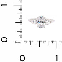 18K White Gold 3 Stone Oval Diamond Engagement Ring Setting