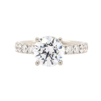 Platinum Round Diamond Fishtail Shank Engagement Ring Setting